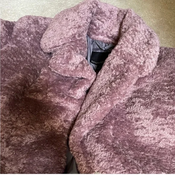 Banana Republic Luxurious Soft Sherpa Powdered Rose Long Coat size Medium